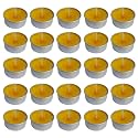 Pure Indian Candle Handmade Sandalwood Amber Fragrance Yellow Mottled Tea Light Candle (Pack of 25) PICTL202292