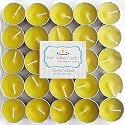 Pure Indian Candle Handmade Sandalwood Amber Fragrance Yellow Tea Light Candle (Pack of 25) PICTL202287