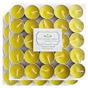 Pure Indian Candle Handmade Sandalwood Amber Fragrance Yellow Tea Light Candle (Pack of 50) PICTL202288