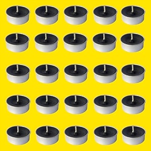 pure indian candle handmade scented cinnamon fragrance black solid tea light candle home decor burn time 4 hrs each pack of 25 pictl202217