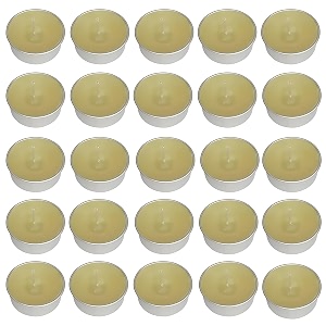 pure indian candle handmade vanilla fragrance ivory solid tea light candle pack of 25 pictl202247