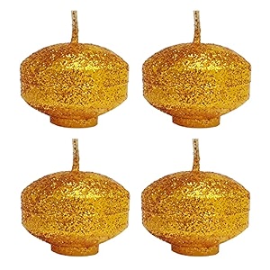 floating candles for decoration sandalwood amber scented nugget candles for home decor water bowl spa gifting amp romantic setup  golden glitter  long burning 810 hrs  pack of 4