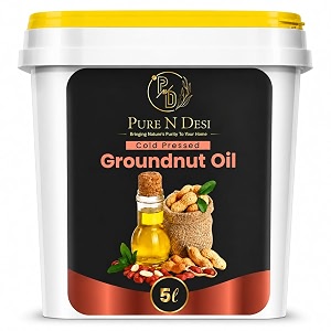 pure n desi cold pressed groundnut oil wood pressed unrefined 5l