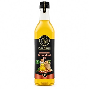 pure n desi cold pressed groundnut oil wood pressed unrefined 1l
