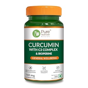 pure nutrition curcumin c3 complex supplement  anti inflammation turmeric curcumin capsules with piperine amla amp sunthi  high absorption inflammatory support 760mg - 60 capsules