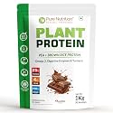 Pure Nutrition Plant Protein Powder with Pea &amp; Brown Rice Protein | 25g Plant Based Protein with Flaxseed Omega 3 &amp; Digestive Enzymes | Lactose Free Protein Powder for Men &amp; Women | Plant Protein Powder for Muscle