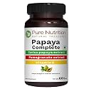 Pure Nutrition Papaya Complete - 60 Veg Capsules (Supports Platelet Immunity & Digestion) Each Capsule Contains 500mg Carica Papaya Fruit and Leaf Extract. Non-GMO | Gluten-Free