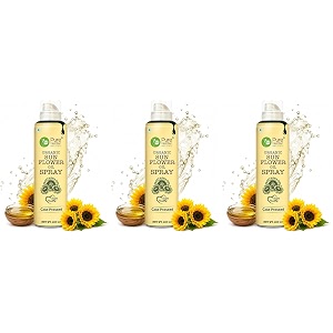 pure nutrition sunflower oil cooking spray - 200ml  100 pure amp edible  healthy cooking with 10x less oil  ideal for baking grilling amp frying  high smoke point  light even spray for low-calorie meals amp heart health