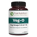 Pure Nutrition Vegan Omega 3-5-6-7-9 | 120 Softgels | 600mg per Serving of 2 Softgels | Multi Omega Supplement for Overall Health | Non GMO | Gluten Free