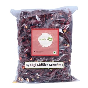 pure pik byadgi red chilli whole stemless 1 kg  red chilli whole dry red chilli  lal mirch sabut