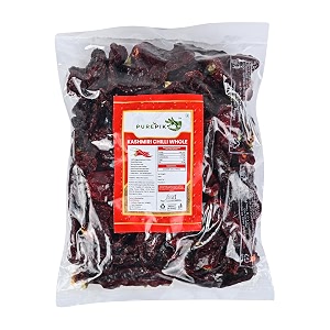 pure pik kashmiri red chilli whole stemless 100 gram pack of 1
