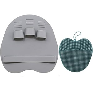 soft silicone shower brush body amp face amp short hair wash bath exfoliating skin massage scrubber dry skin brushing glove loofah fit for sensitive and all kinds of skin blue
