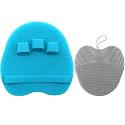 Soft Silicone Shower Brush, Body &amp; Face &amp; Short Hair Wash, Bath Exfoliating Skin Massage Scrubber, Dry Skin Brushing Glove Loofah, Fit for Sensitive and All Kinds of Skin (Blue)