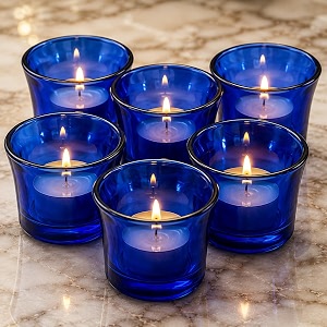 pure source india glass votive tealight candle holders for living room side table diwali decor amp home decoration blue