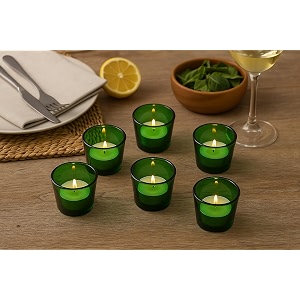 pure source india glass votive tealight candle holders for living room side table diwali decor amp home decoration green
