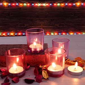 pure source india glass votive tealight candle holder for diwali birthday weeding gifts party amp home dcorset of 4 pcs - pink