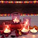 Pure Source India Glass Votive Tealight Candle Holder for Diwali, Birthday, Weeding Gifts, Party &amp; Home Décor(Set of 4 pcs - Pink)
