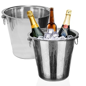 pure source india premium stainless steel champagne wine beer ice bucket bottle bar cooler 45 l silver