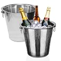 Pure Source India Premium Stainless Steel Champagne Wine, Beer, Ice Bucket, Bottle Bar Cooler, 4.5 L, Silver