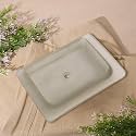 Pure Source India Stylish Durable Rectangular Design Glass Frosted Soap Dish for Hand Cleanser, Body Wash, Bathroom Shower Use (1pc)