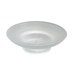pure source india stylish durable round shape design glass frosted soap dish for hand cleanser body wash bathroom shower use 1pc