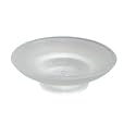 Pure Source India Stylish Durable Round Shape Design Glass Frosted Soap Dish for Hand Cleanser, Body Wash, Bathroom Shower Use (1pc)