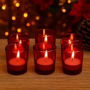 pure source india tea light votive glass candle holders  perfect for diwali weddings spa amp holiday dcor pack of 6 red