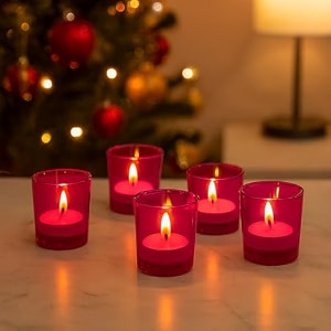 pure source india tea light votive glass candle holders  perfect for diwali weddings spa amp holiday dcor pack of 4 pink