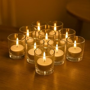pure source india tea light votive glass candle holders  perfect for diwali weddings spa amp holiday dcor pack of 12 clear