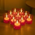 Pure Source India Tea Light Votive Glass Candle Holders – Perfect for Diwali, Weddings, Spa & Holiday Décor (Pack of 12, Pink)