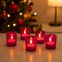 Pure Source India Tea Light Votive Glass Candle Holders – Perfect for Diwali, Weddings, Spa & Holiday Décor (Pack of 4, Pink)