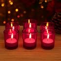Pure Source India Tea Light Votive Glass Candle Holders – Perfect for Diwali, Weddings, Spa & Holiday Décor (Pack of 6, Pink)