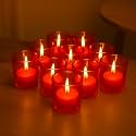 Pure Source India Tea Light Votive Glass Candle Holders – Perfect for Diwali, Weddings, Spa & Holiday Décor (Pack of 12, Red)