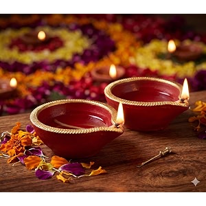 Pure Source India Terracotta Handmade Decorative Diyas