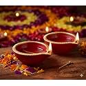 Pure Source India Terracotta Handmade Decorative Diya39s