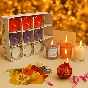 pure source india votive scented candle set  long burning aromatherapy candles for home dcor diwali relaxation meditation amp gifting pack of 12 lavender vanilla amp rose