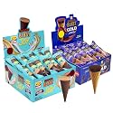 Pure Temptation Choco Filled Waffle Cone Gold Chocoblast + Joy French Vanilla Flavour Chocolate Gift Box Display Stand- Premium Chocolate Pack of 2 (Each Pack Contains 24 Pcs) (Chocolate+Vanilla Flavour)