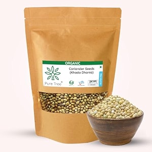 pure tree certified organic coriander seeds  850 g  dhaniya  coriander whole  khada dhania  sabut daniyalu seeds with aroma amp flavour