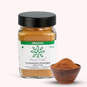 pure tree certified organic dalchini powder  150 gm  glass jar  organic cinnamon powder  dal chini powder indian spices aroma amp flavour  gluten free cineman dalchini