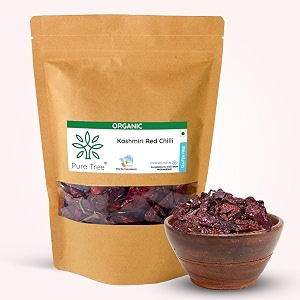 pure tree certified organic kashmiri lal mirch  200 gram  red chilli whole  sabut lal mirch  kashmiri chilli lal mirch whole strong smoky spice  dry red chilli whole