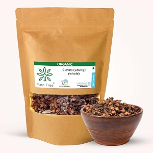 pure tree certified organic laung  100 gm  organic cloves whole  lavang whole spices  aromatic amp flavorful clove seeds khada masala  dried cloves  lavangam