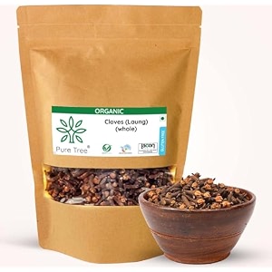 pure tree certified organic laung  50 gm  organic cloves whole  lavang whole spices  aromatic amp flavorful clove seeds khada masala  dried cloves  lavangam
