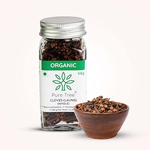 pure tree certified organic laung  50 gm  glass jar  organic cloves whole  lavang whole spices  aromatic amp flavorful clove seeds khada masala  dried cloves  lavangam