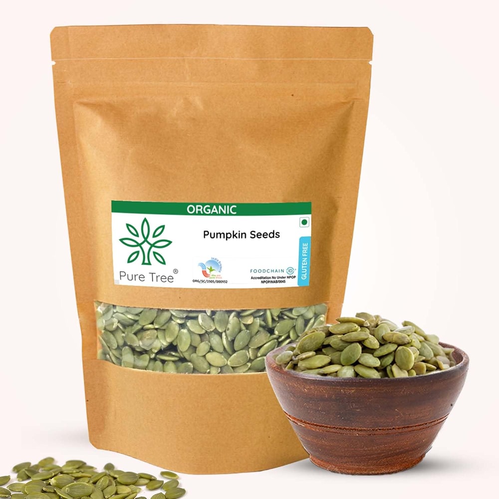 Pure Tree Certified Organic Pumpkin Seeds | 250 g | Kaddu ke Beej ...