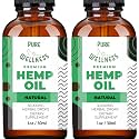 Pure Wellness Hemp Seed Oil Drops Peppermint Flavor for Improved Cognitive Function, Omega 3 6 9 Fatty Acids, Organic, Non-GMO, Vegan (Natural Hemp, 2-Pack)