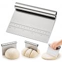 PureBake Bench Scraper &amp; Dough Cutter for Kitchen, Stainless Steel Scale Knife, Food Scrapper, Cake Icing Smoother, Multi-Purpose Use for Cutting &amp; Portioning, Pack of 1