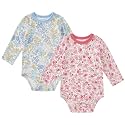 pureborn Baby Girls Boys 2-Pack Bodysuit One-Piece Romper 0-24 Months
