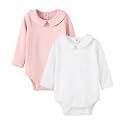 pureborn Baby Girls Boys 2-Pack Bodysuit One-Piece Romper 0-24 Months