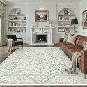 PureCozy 10x12 Green Area Rug Washable Non Slip Large Vintage Living Room