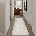 PureCozy 2x6 Beige White Runner Rug Washable Hallway Non Slip Kitchen